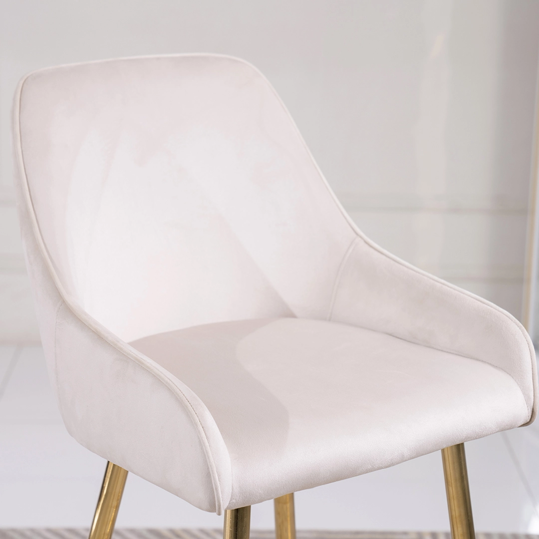 Diva Bar Stool – Beige & Gold thumbnail 5
