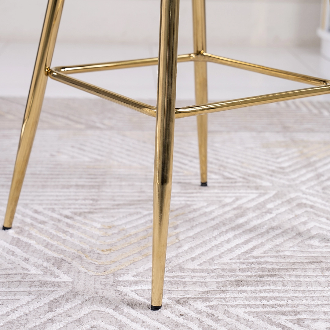 Diva Bar Stool – Beige & Gold thumbnail 7