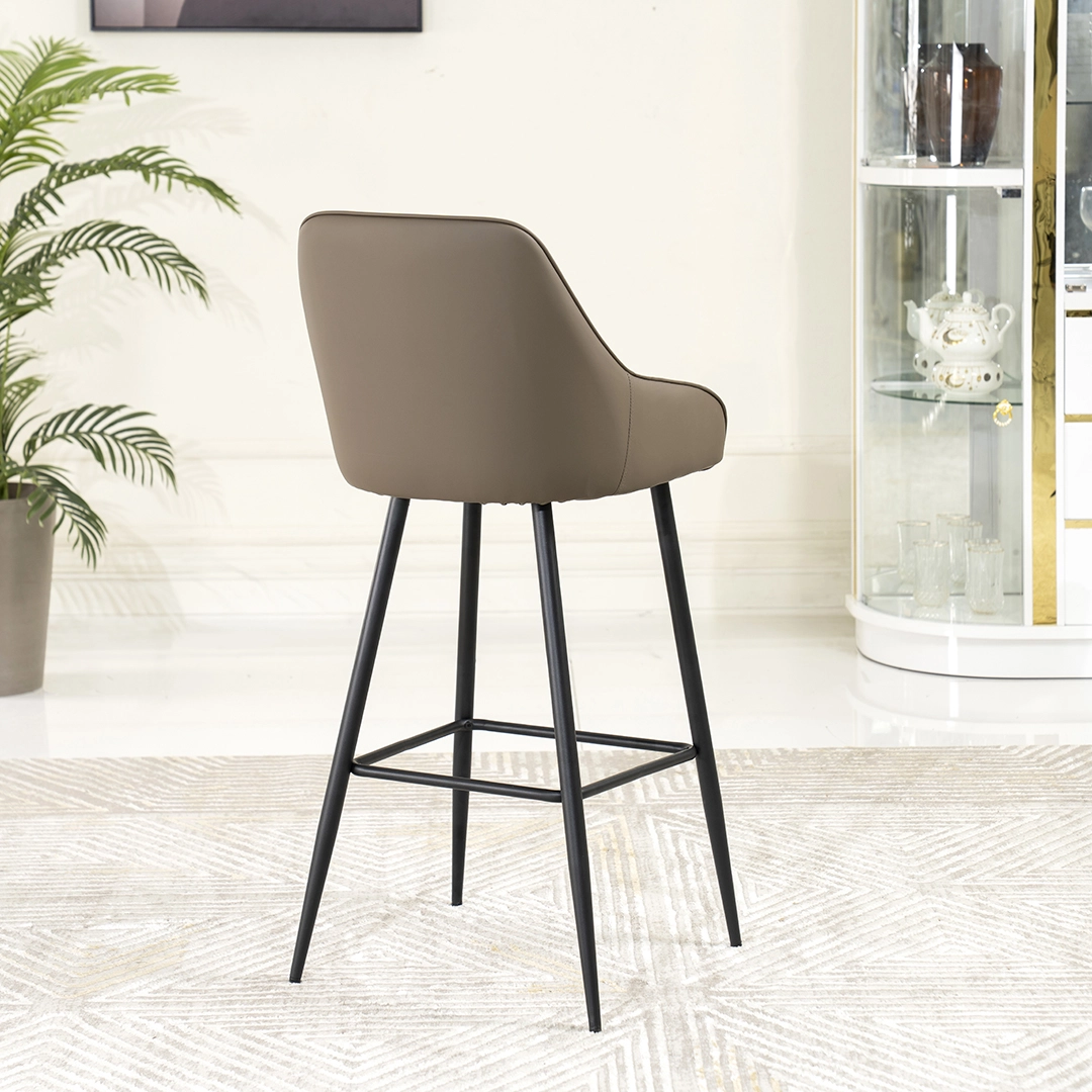 Diva Bar Stool -Dark Khaki & Black thumbnail 4