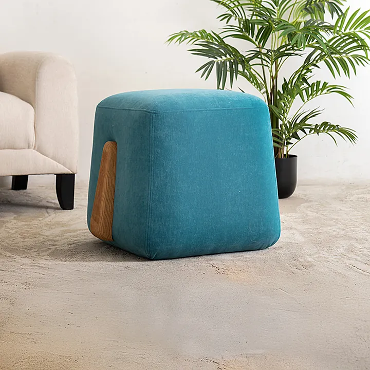 Dante Square Pouffe -Blue
