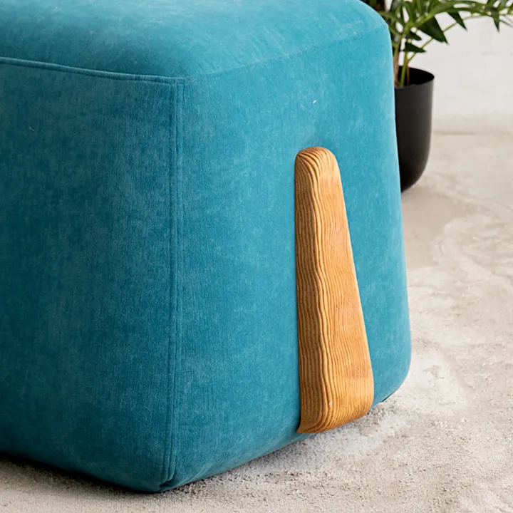 Dante Square Pouffe -Blue thumbnail 3