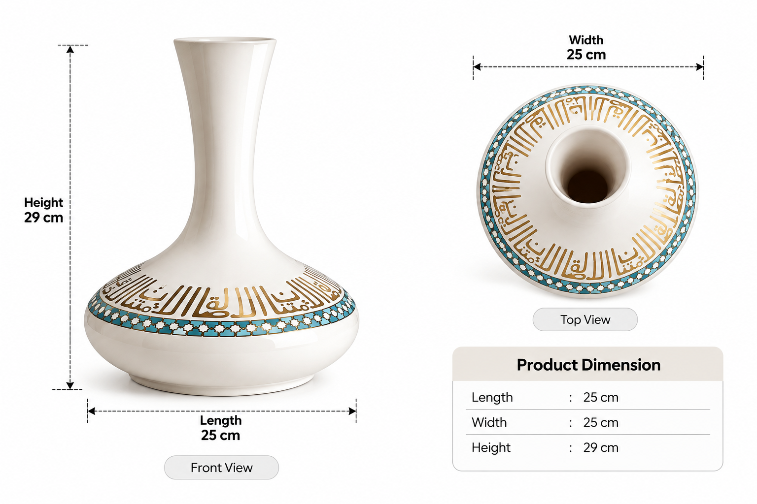 Taliah Ceramic Vase White/Gold thumbnail 6