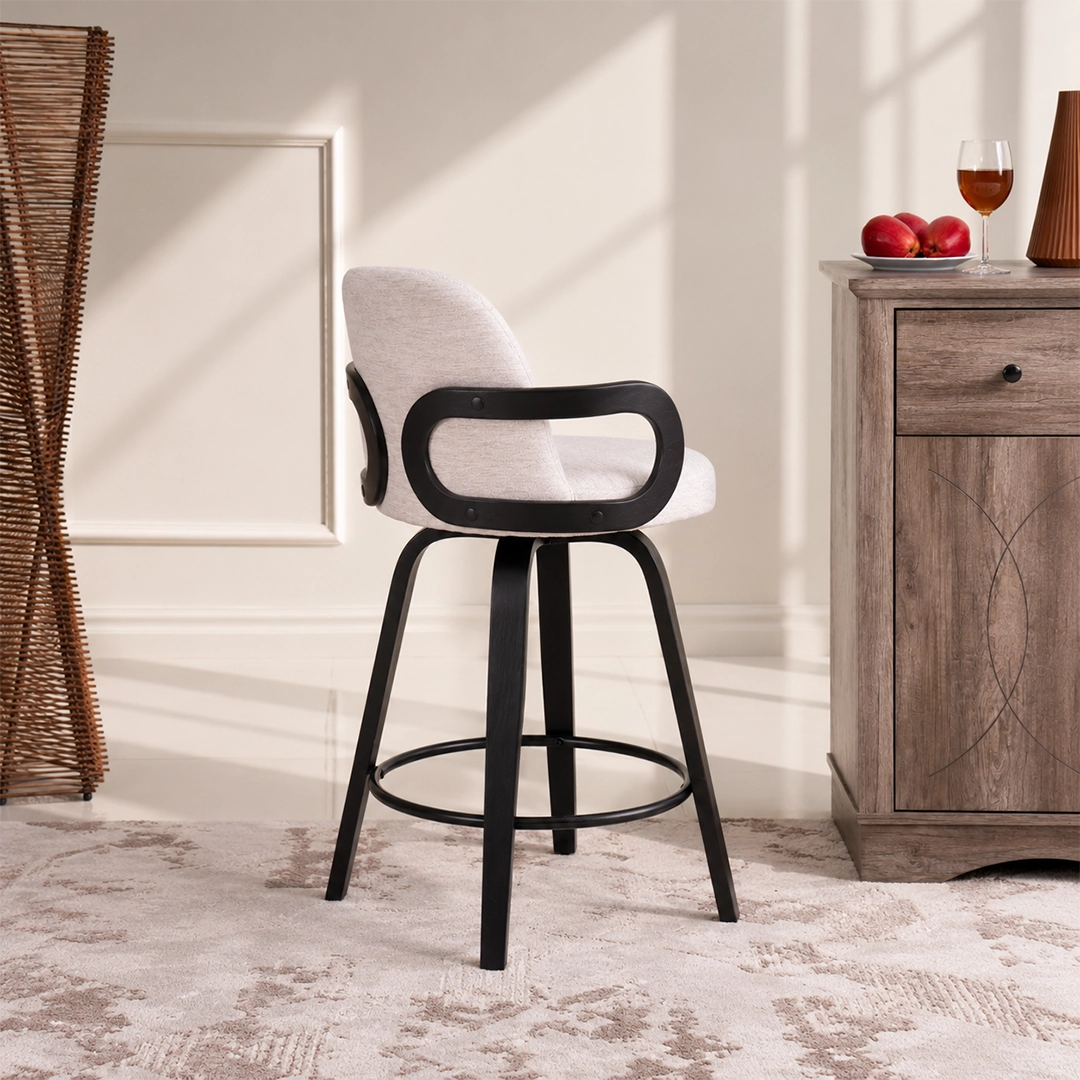 Ela Bar Chair -Walnut and Taupe thumbnail 3