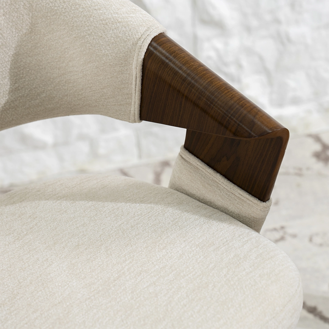 Eleanor Bar Chair -Walnut & Off White thumbnail 6