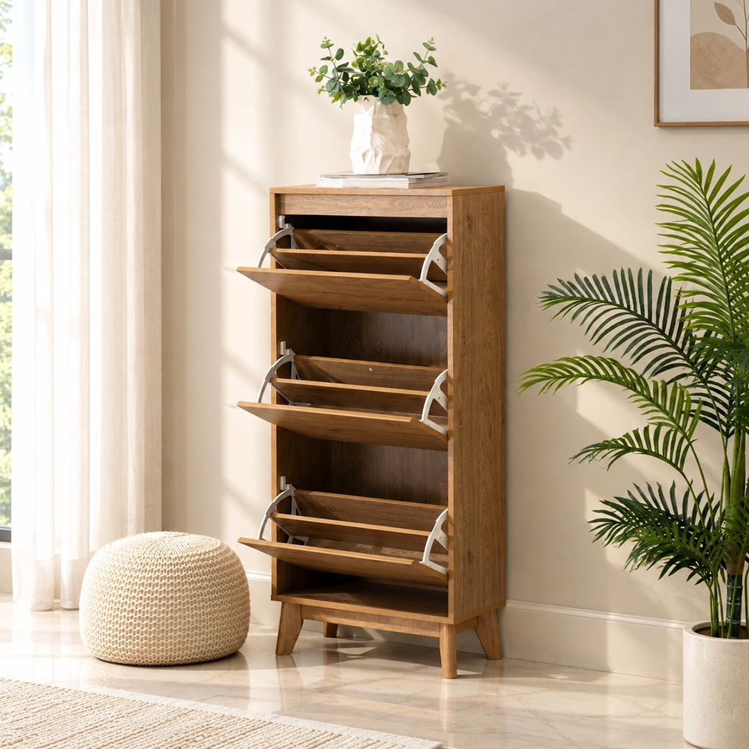Expresso Shoe Cabinet - Oak thumbnail 4