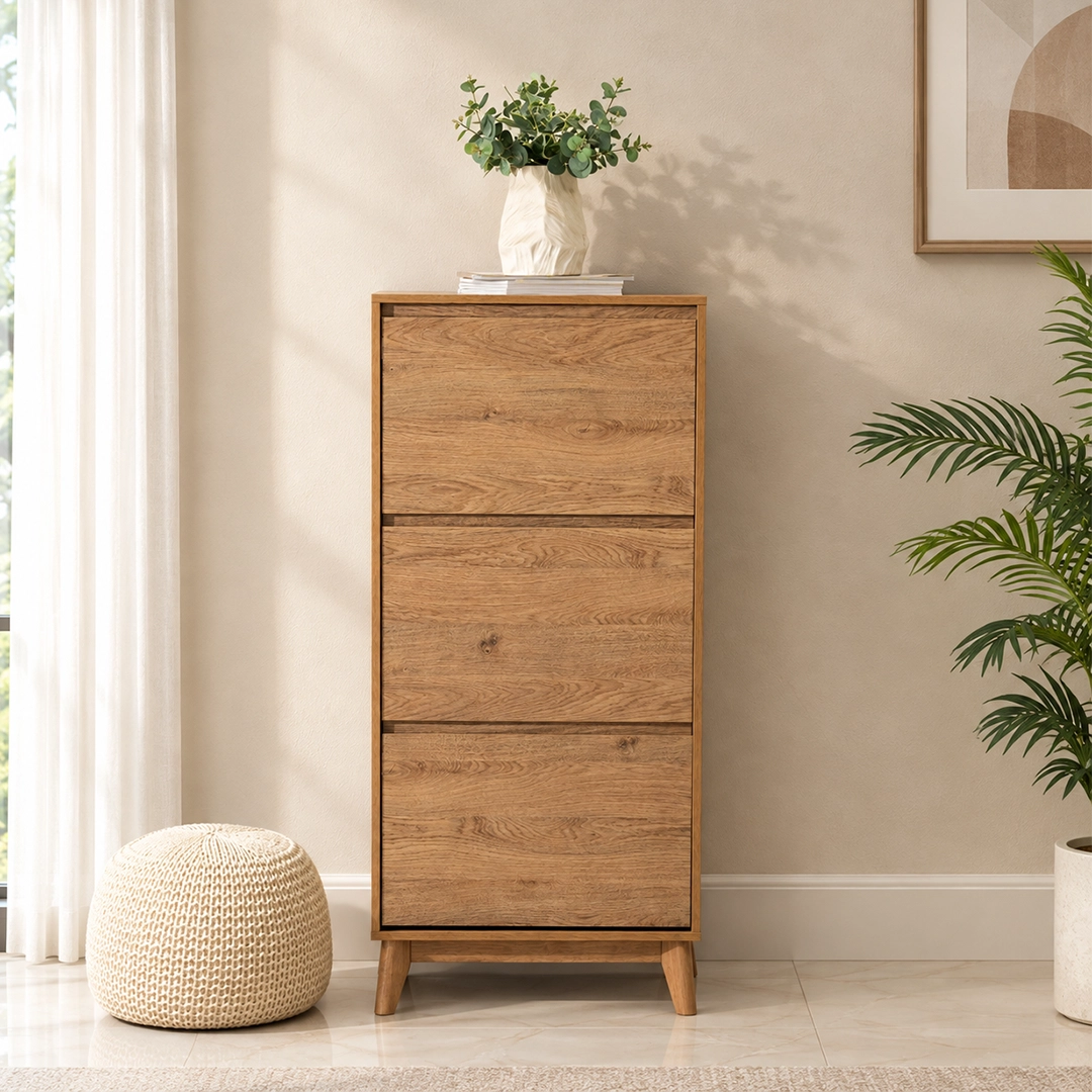 Expresso Shoe Cabinet - Oak thumbnail 5