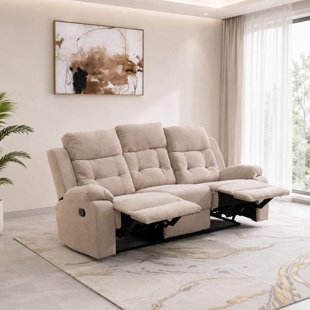 Griffen 6-Seater Recliner Sofa Set -Beige thumbnail 5