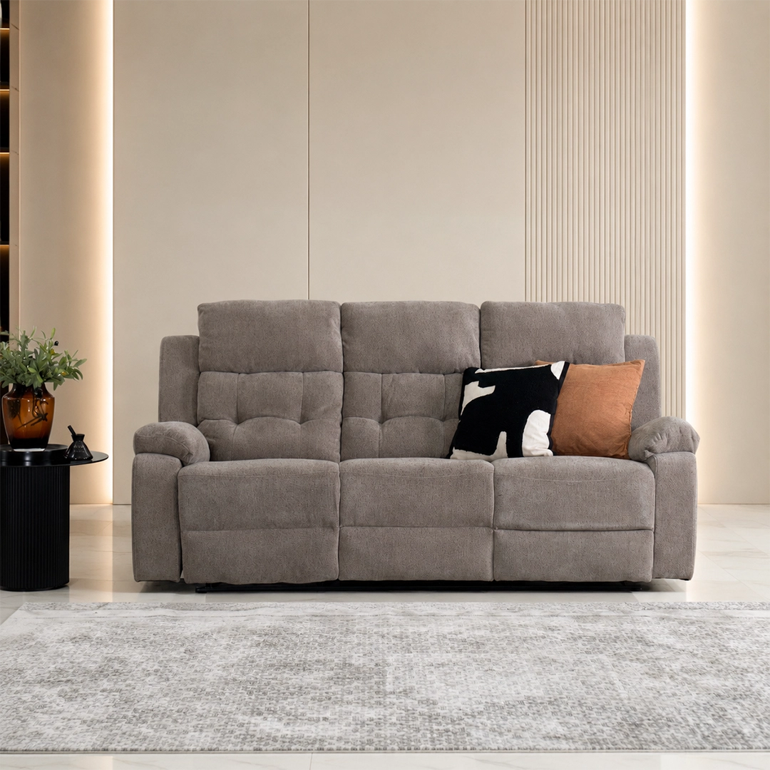 Griffen 6-Seater Recliner Sofa Set -Dark Beige thumbnail 4