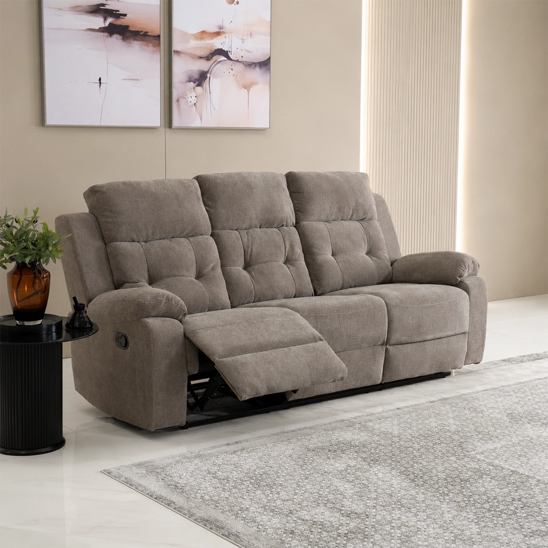 Griffen 6-Seater Recliner Sofa Set -Dark Beige thumbnail 5