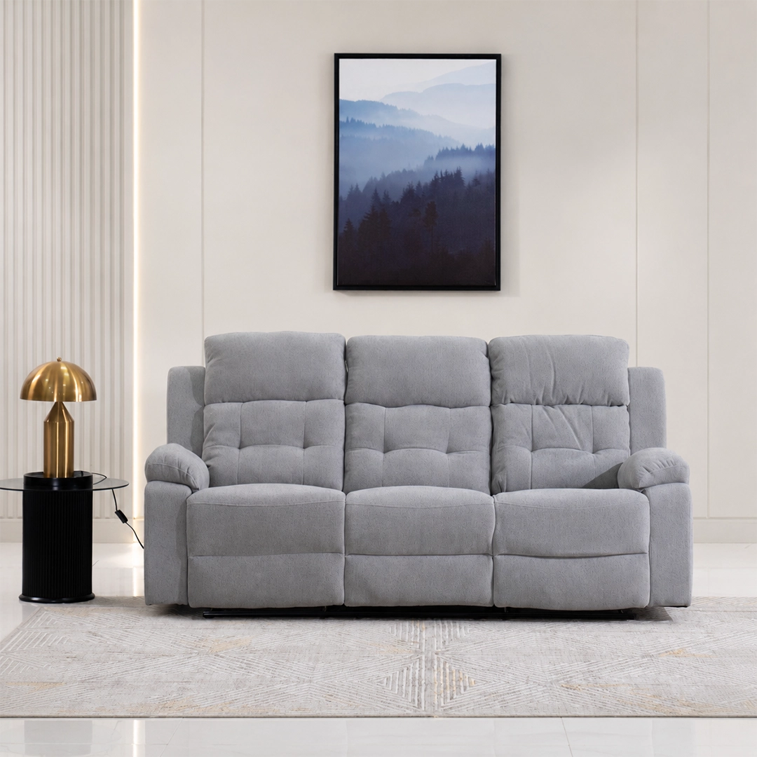 Griffen 6-Seater Recliner Sofa Set -Grey thumbnail 4