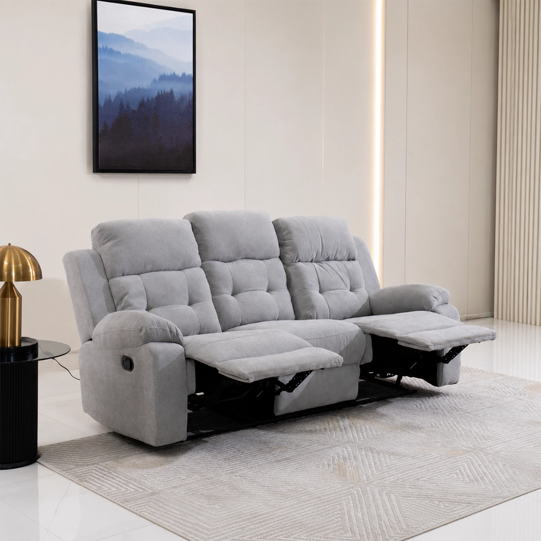 Griffen 6-Seater Recliner Sofa Set -Grey thumbnail 5