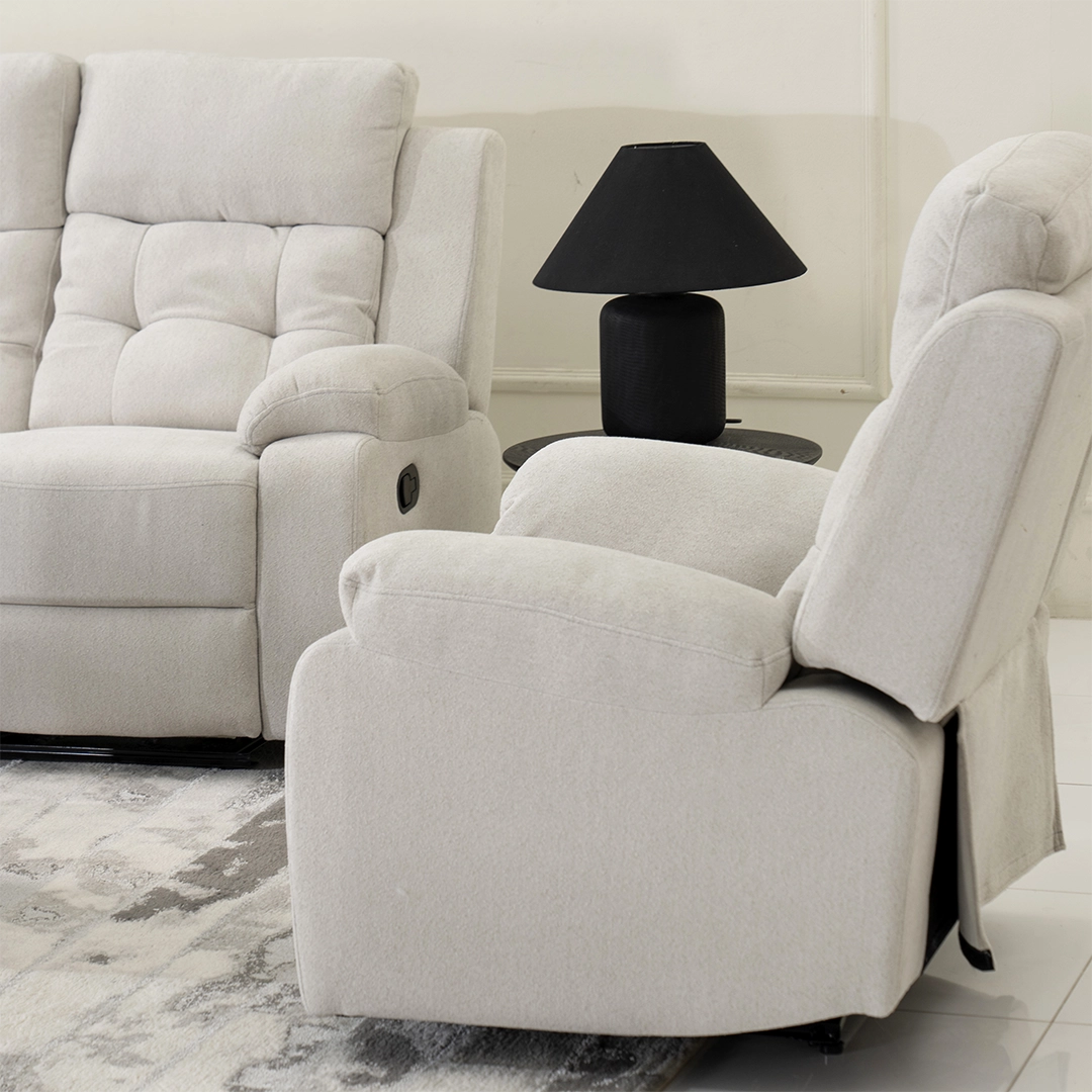 Griffen 6-Seater Recliner Sofa Set -Off White thumbnail 12