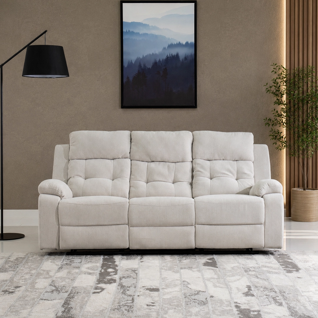 Griffen 6-Seater Recliner Sofa Set -Off White thumbnail 4