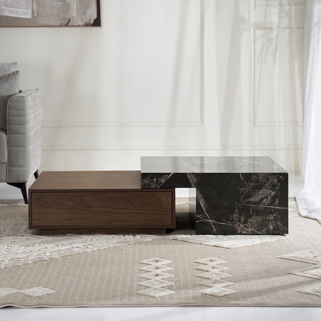Havik Coffee Table Set of 2 – Walnut/Grey thumbnail 3