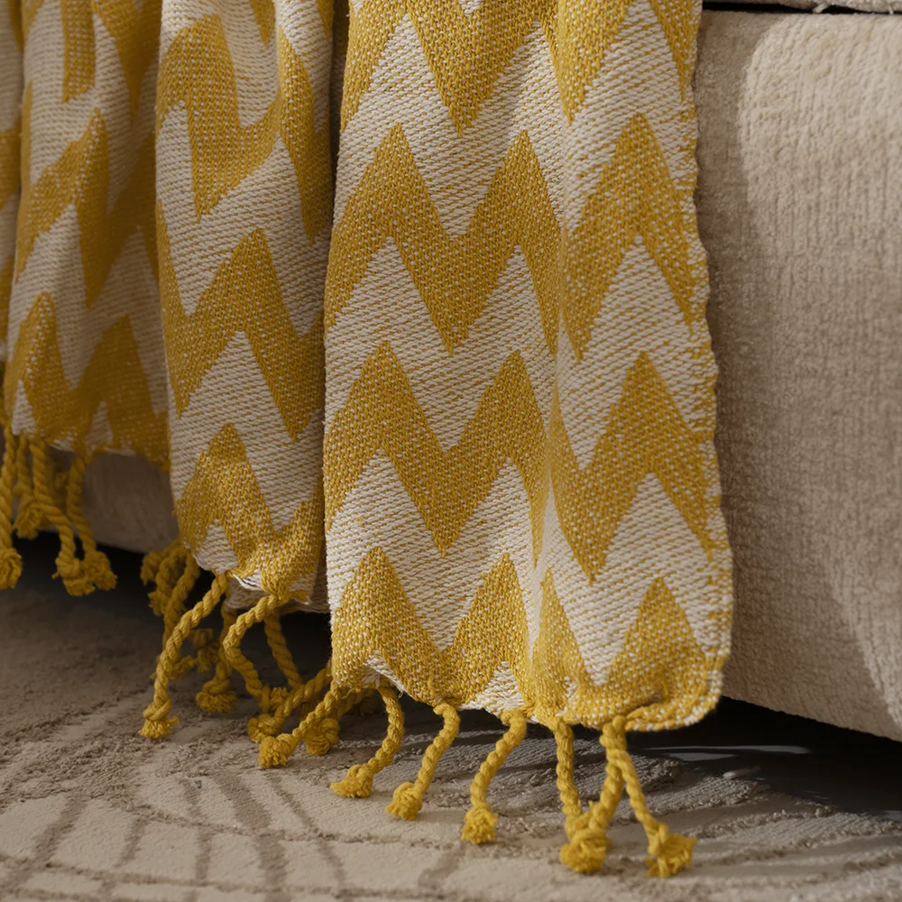 Heston Cotton Mustard Throw 130×170 cm thumbnail 2