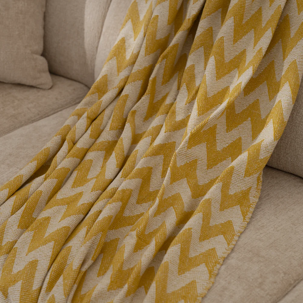 Heston Cotton Mustard Throw 130×170 cm thumbnail 3