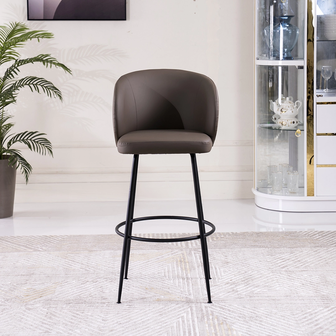 Holsted Bar Stool -Dark Khaki & Black thumbnail 2