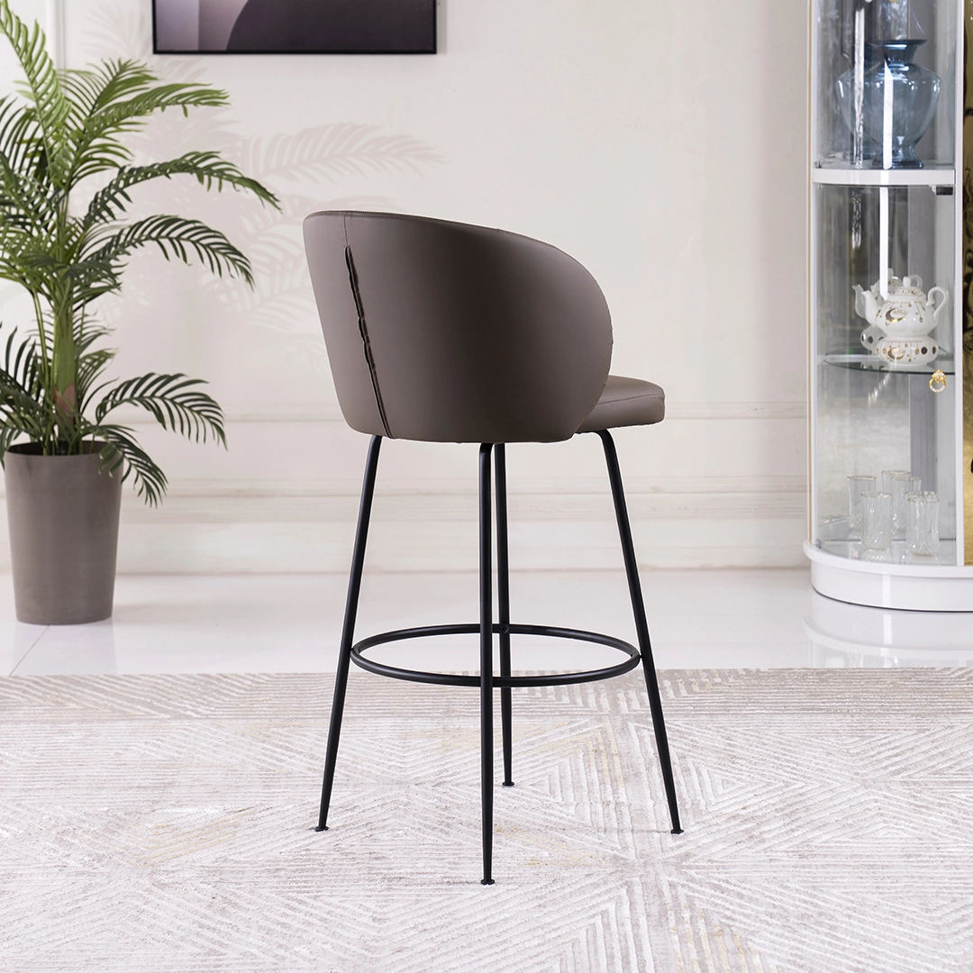 Holsted Bar Stool -Dark Khaki & Black thumbnail 3