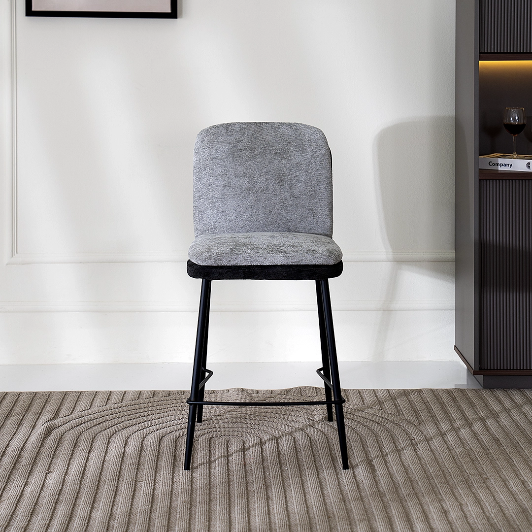 Jane Bar Stool -Grey & Black thumbnail 2