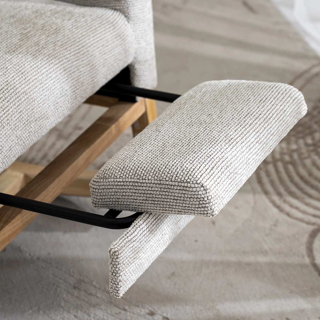 Kamari Rocking Chair With Leg Rest -Beige thumbnail 4
