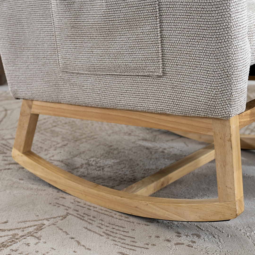 Kamari Rocking Chair With Leg Rest -Beige thumbnail 6