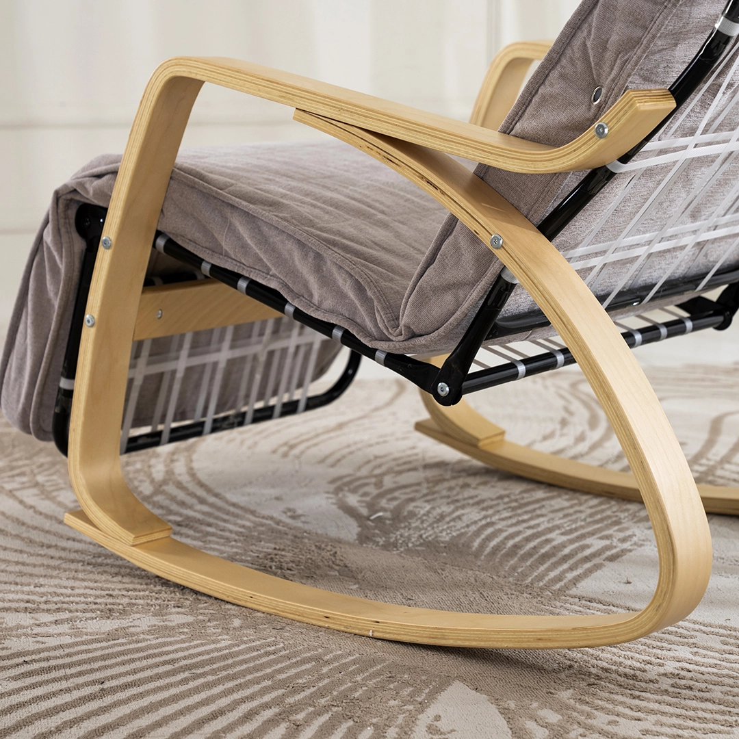 Kangbo Rocking Chair with Leg Rest -Light Brown thumbnail 3