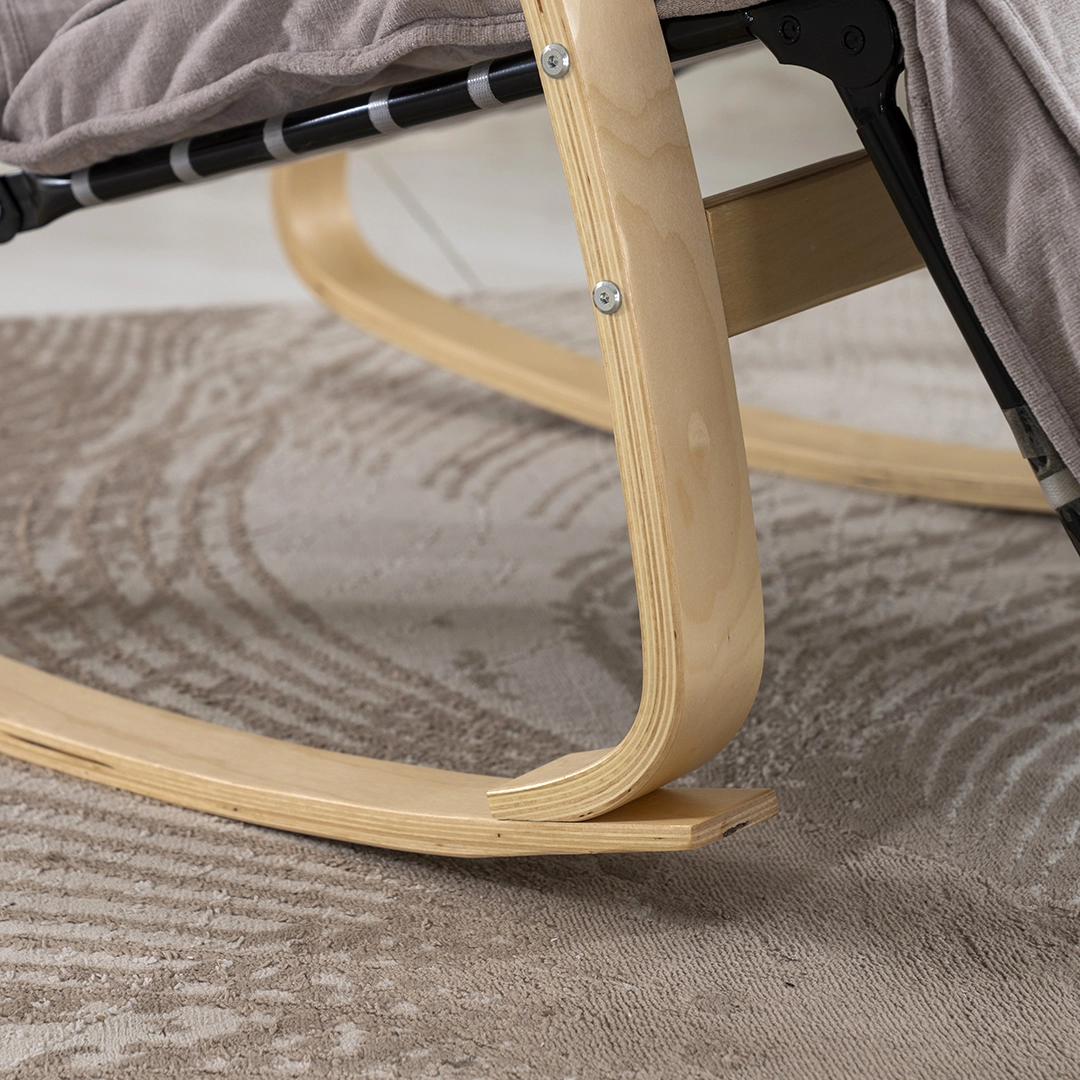 Kangbo Rocking Chair with Leg Rest -Light Brown thumbnail 5