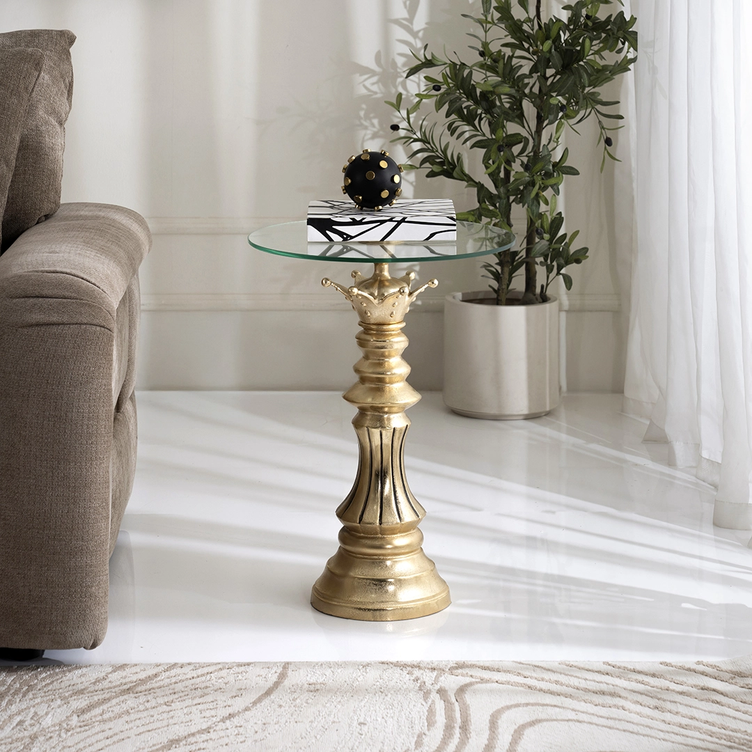 King Accent Table With Glass Top thumbnail 2