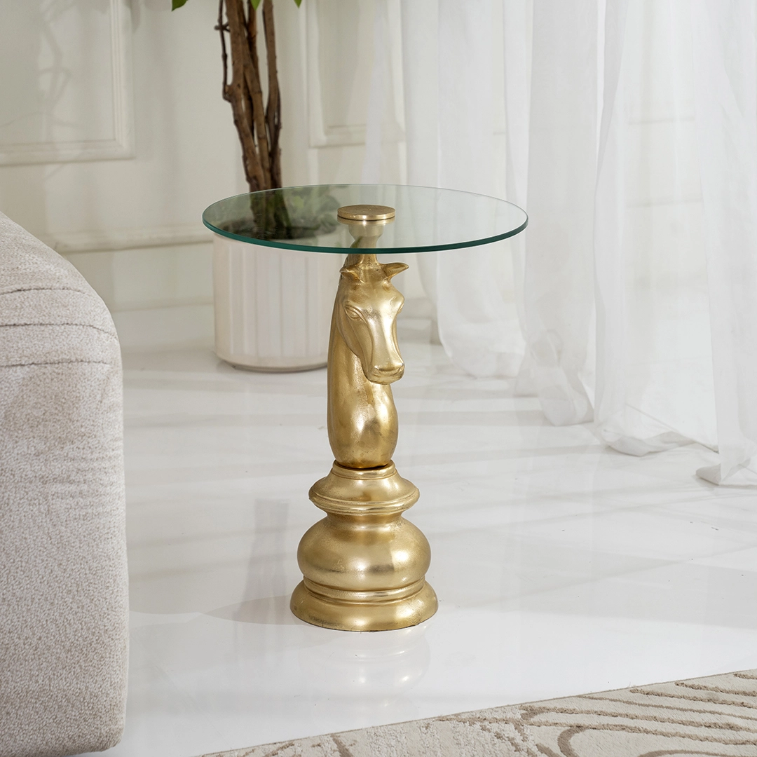 Knight Accent Table With Glass Top thumbnail 2