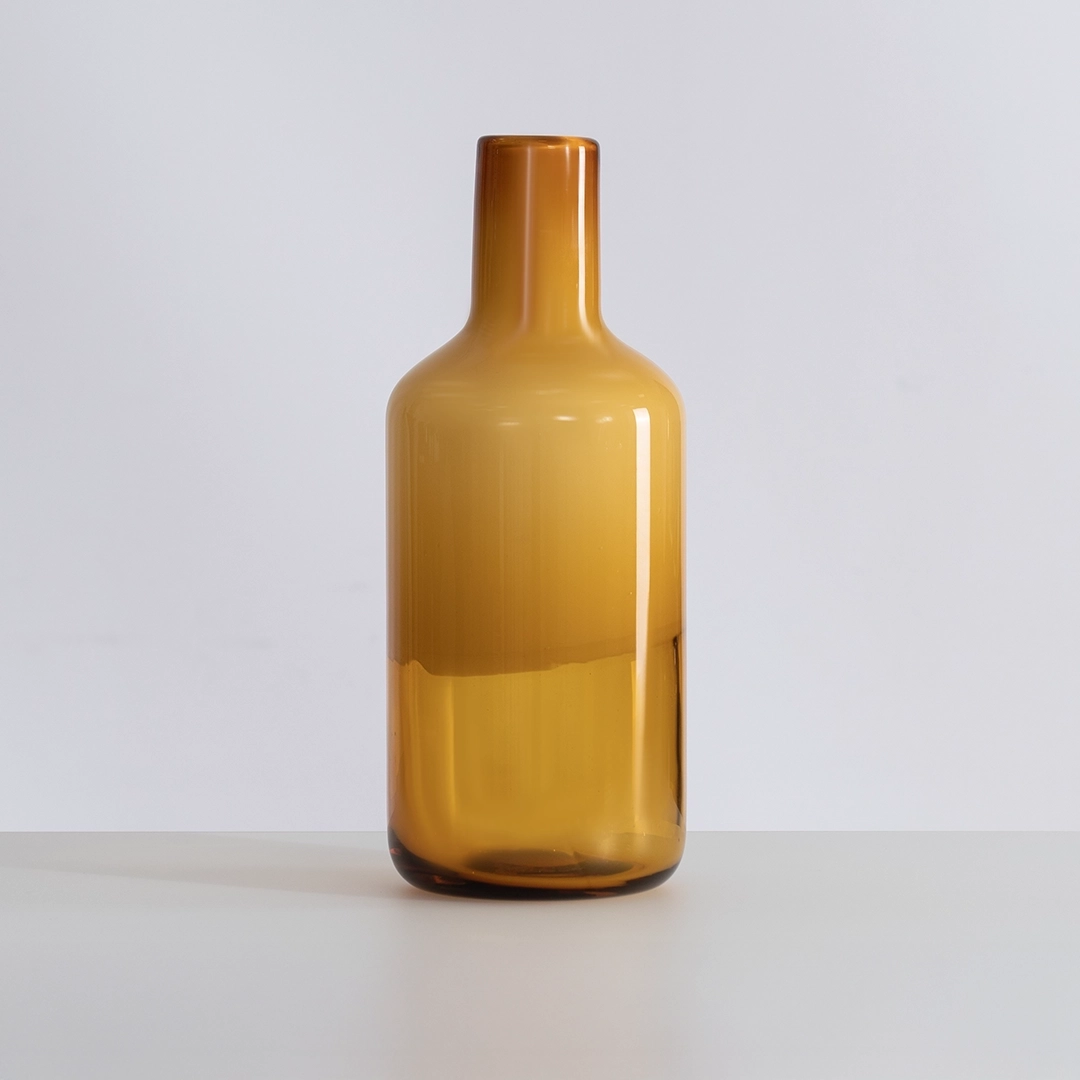 Lemont Glass Vase Amber 14X14X35Cm