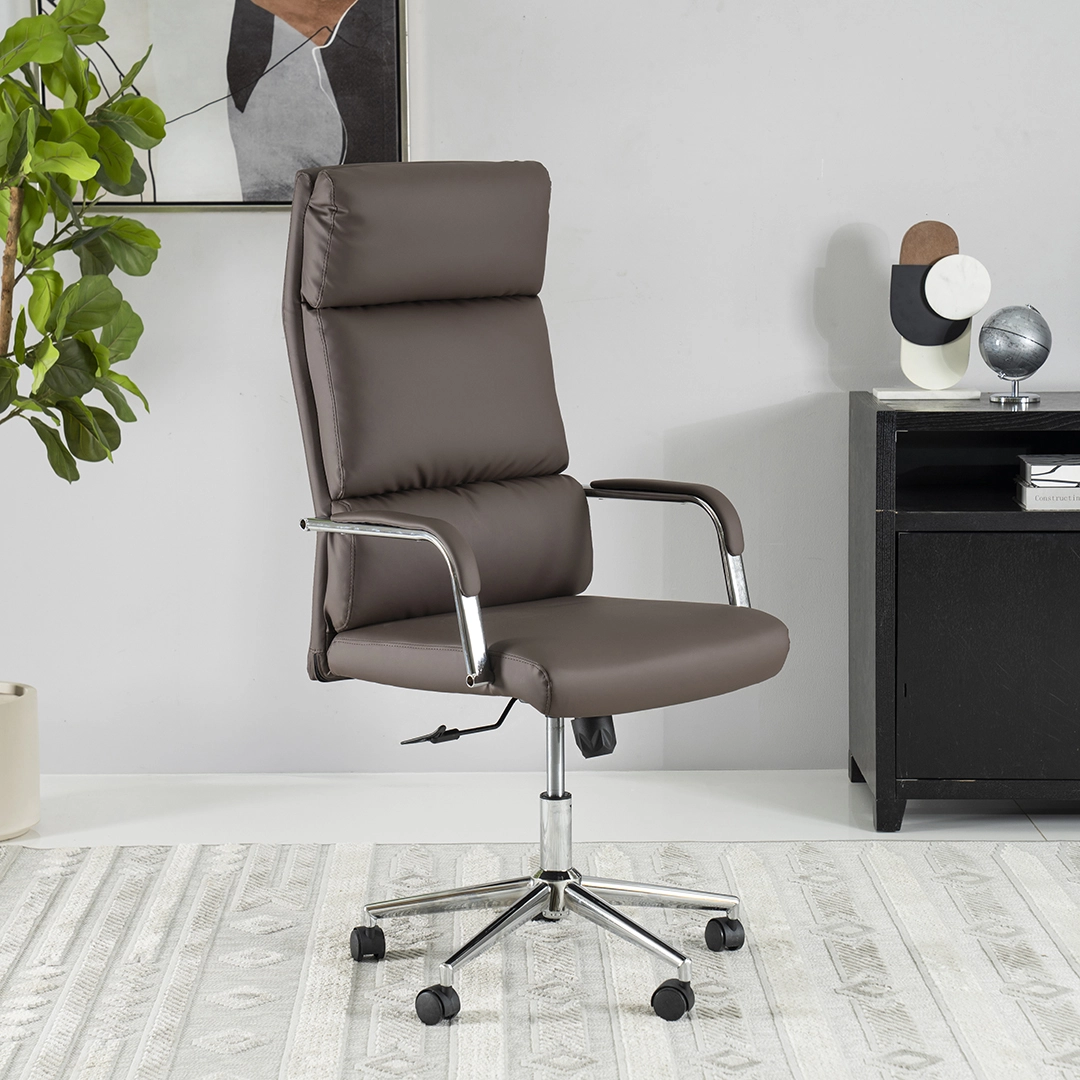 Liya High Back Office Chair -Brown thumbnail 2