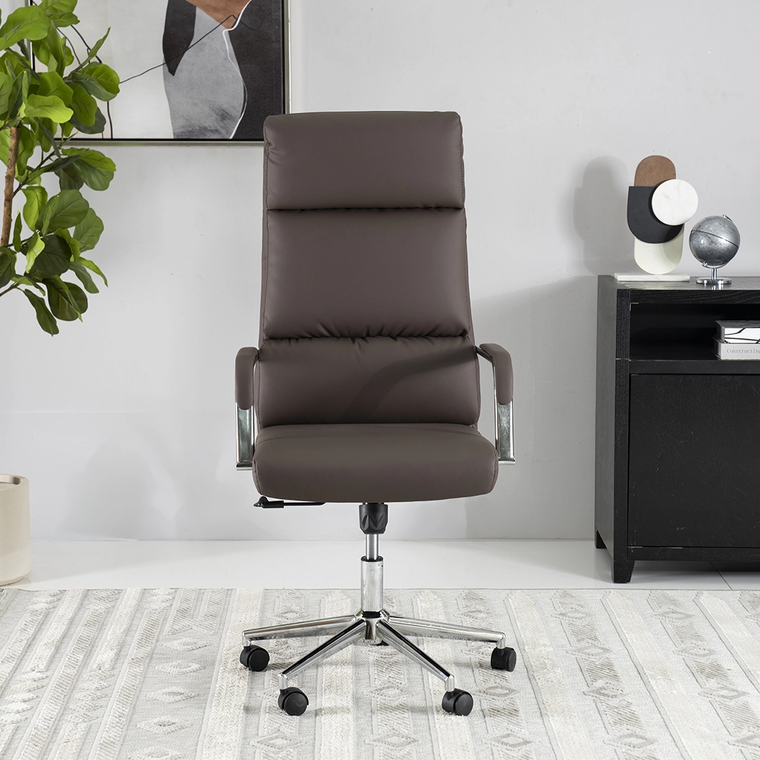 Liya High Back Office Chair -Brown thumbnail 4