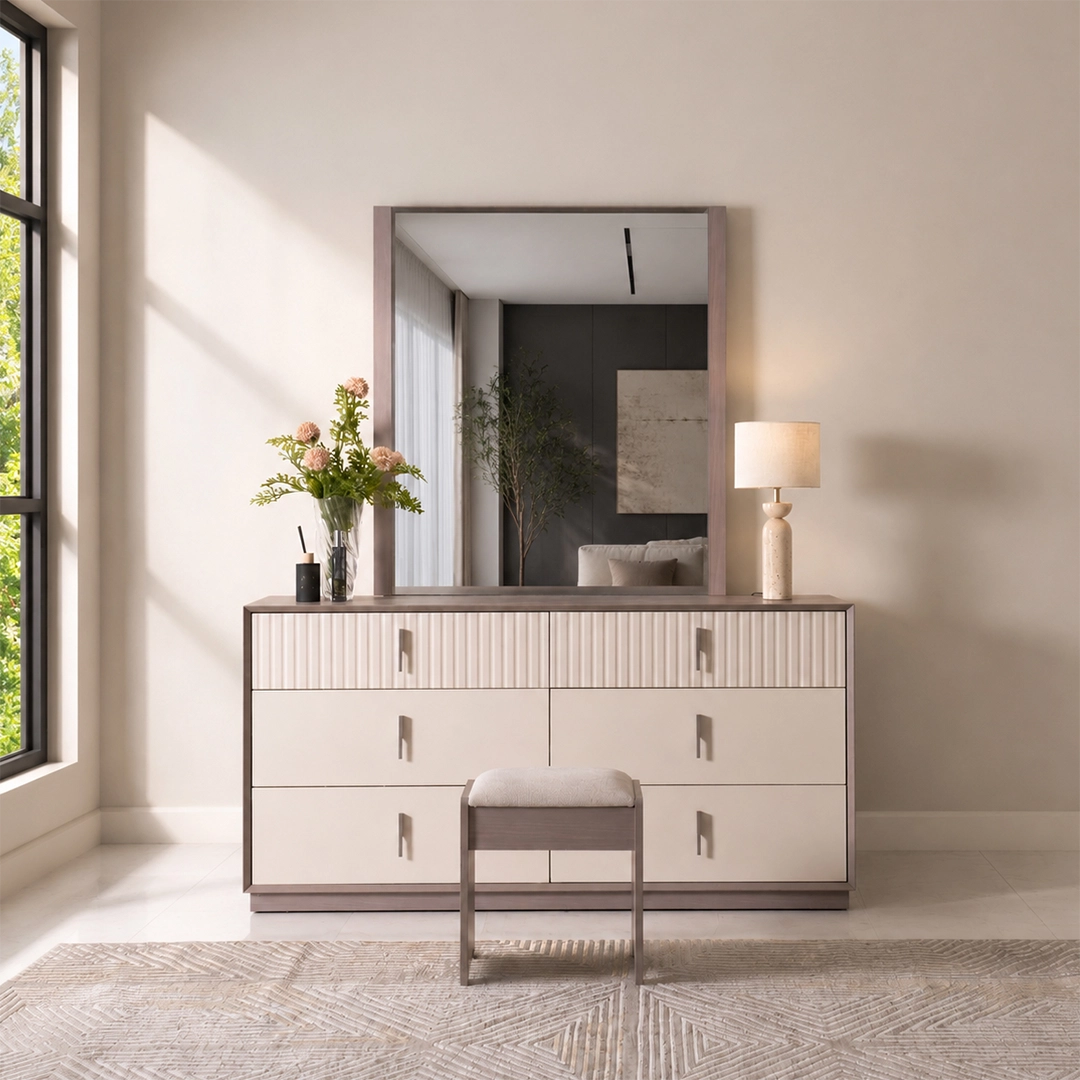 Lumi Dresser With Mirror & Stool thumbnail 2