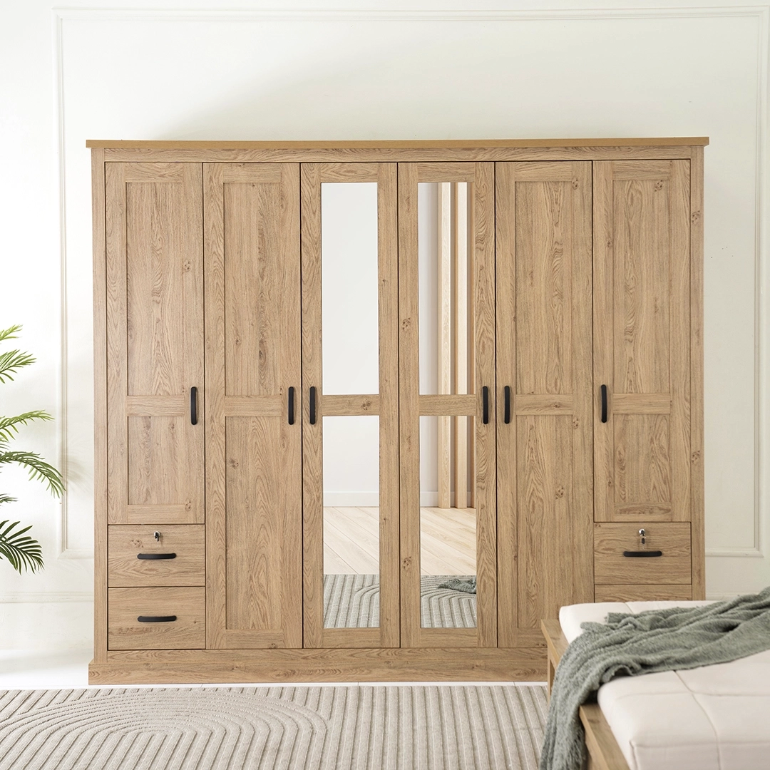 Majestic 6 Door Wardrobe -Oak