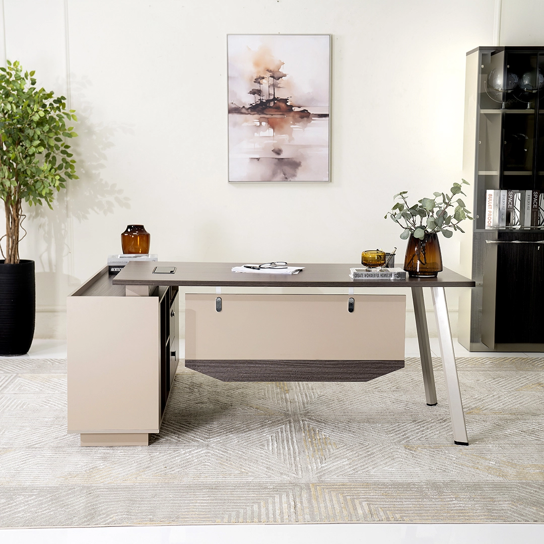 Movo Office Table -Beige/Walnut thumbnail 4