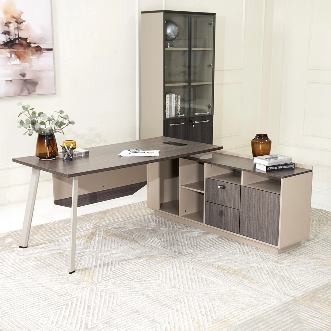 Movo Office Table -Beige/Walnut thumbnail 2