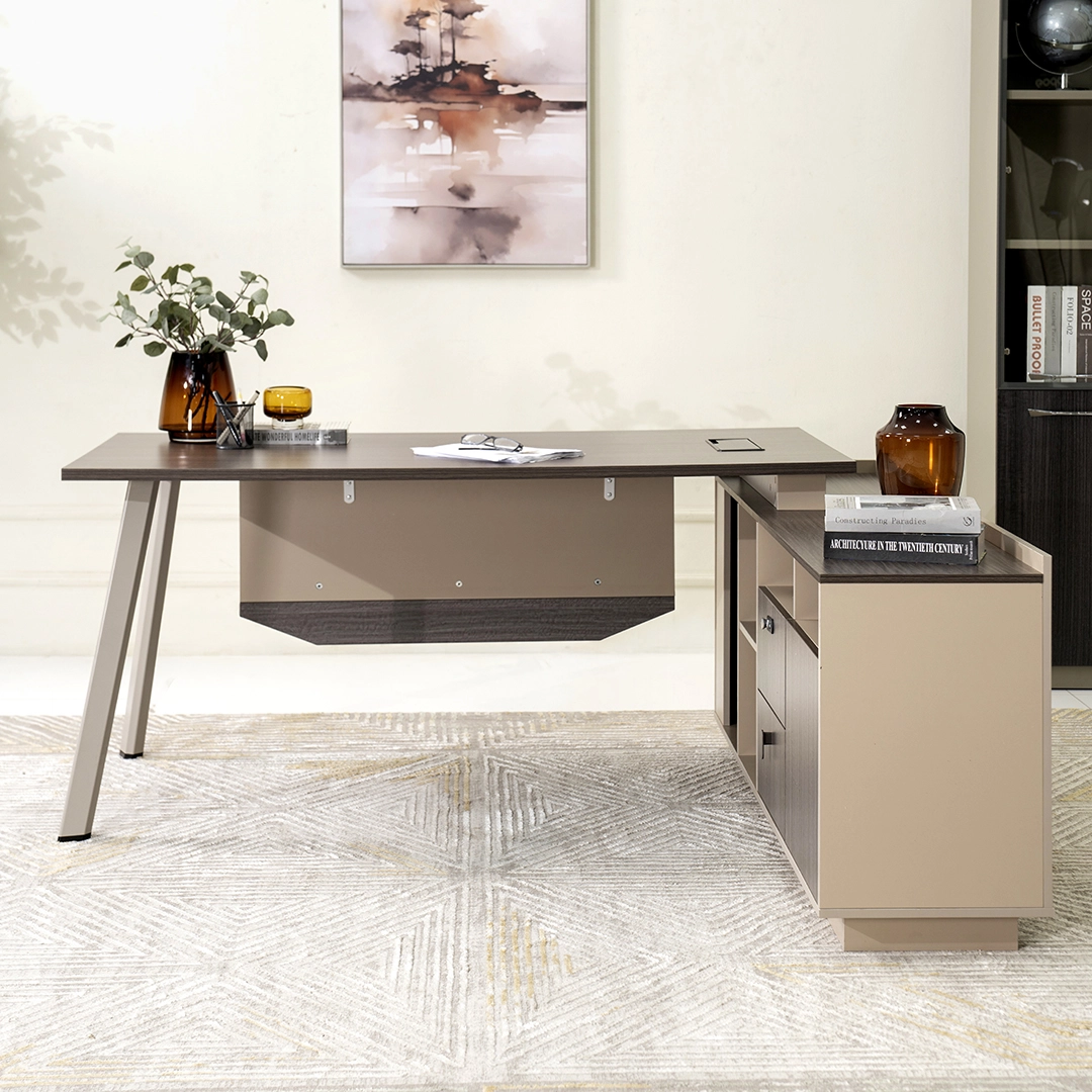 Movo Office Table -Beige/Walnut thumbnail 5