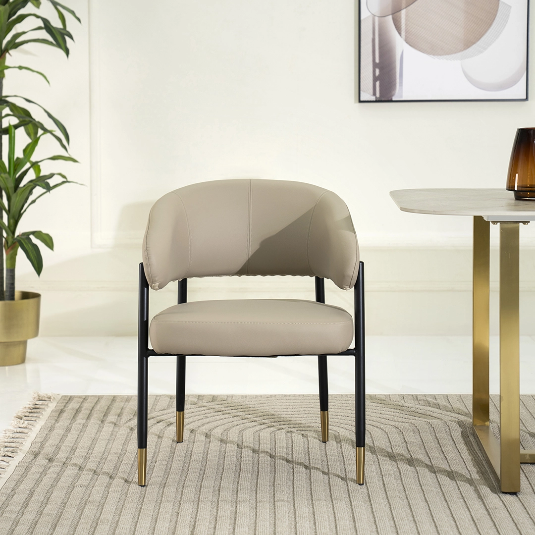 Olivia Dining Chair Faux LTR -Beige thumbnail 2