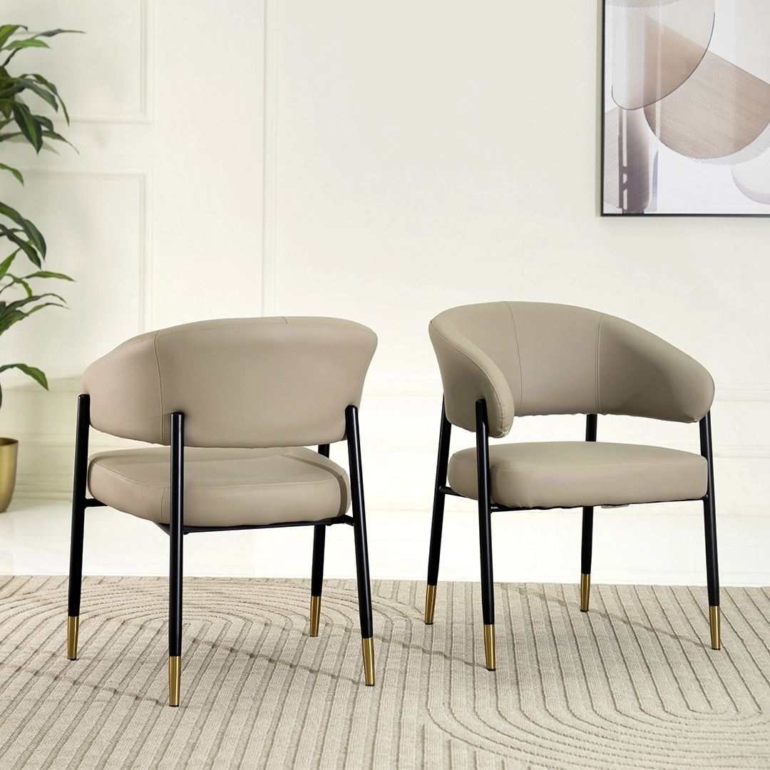 Olivia Dining Chair Faux LTR -Beige thumbnail 3