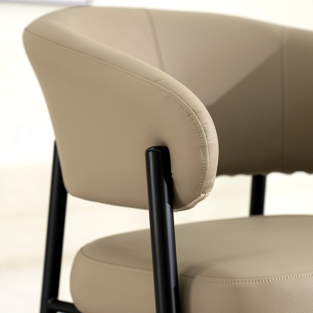 Olivia Dining Chair Faux LTR -Beige thumbnail 4