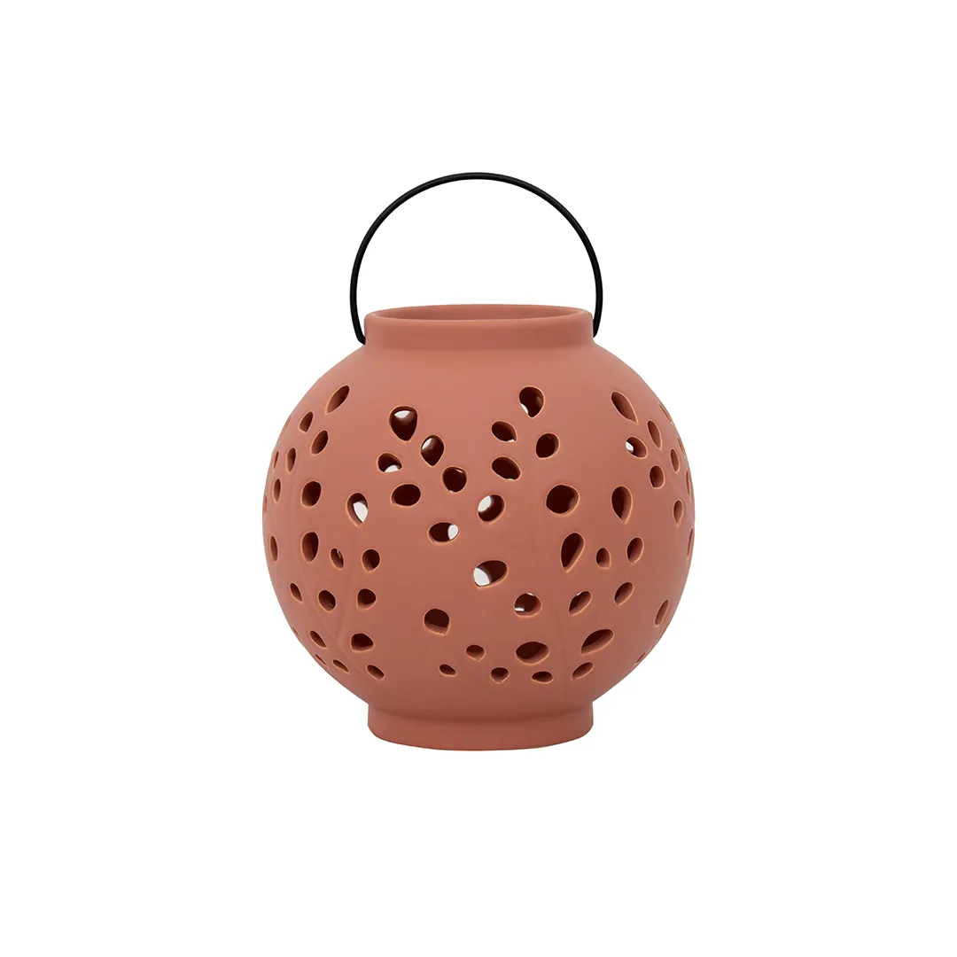 Quinn ceramic lantern Terracota -22.5×22.5x22cm thumbnail 5