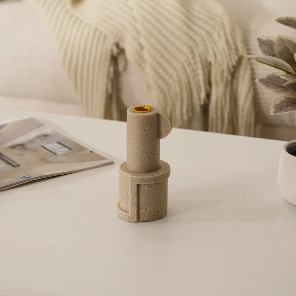 Rabaque Travertine Candle Holder 8x8x15cm thumbnail 5