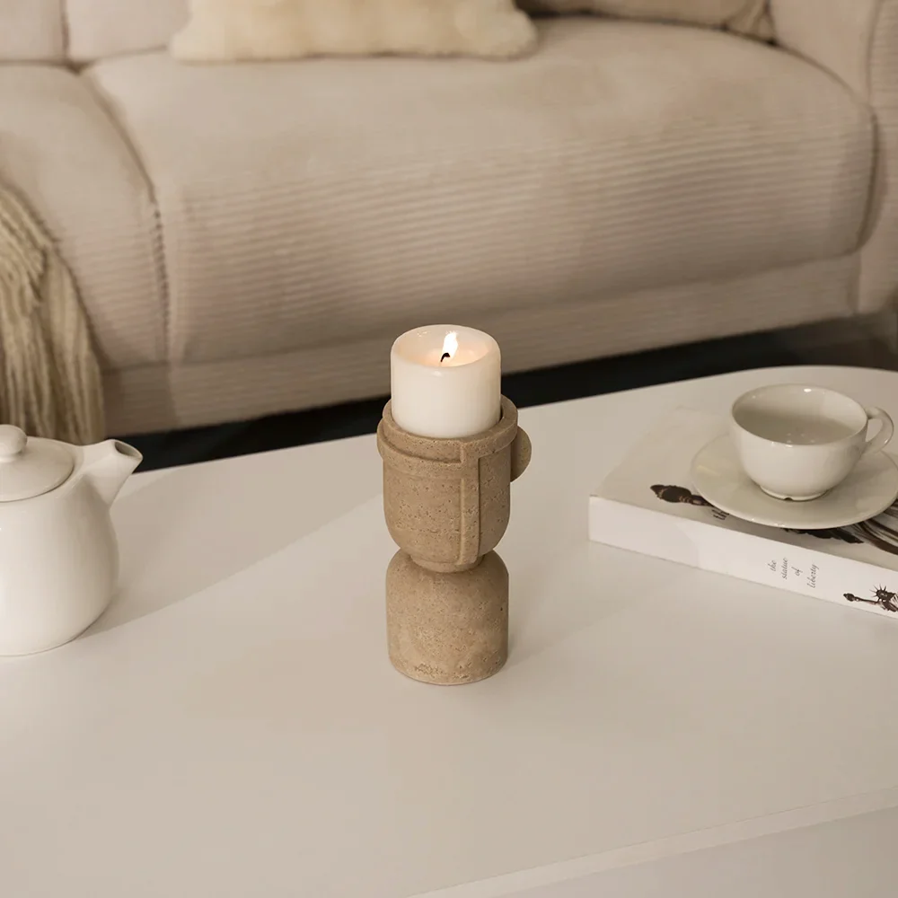 Rabaque Travertine Candle Holder -12×10.5x20cm thumbnail 5