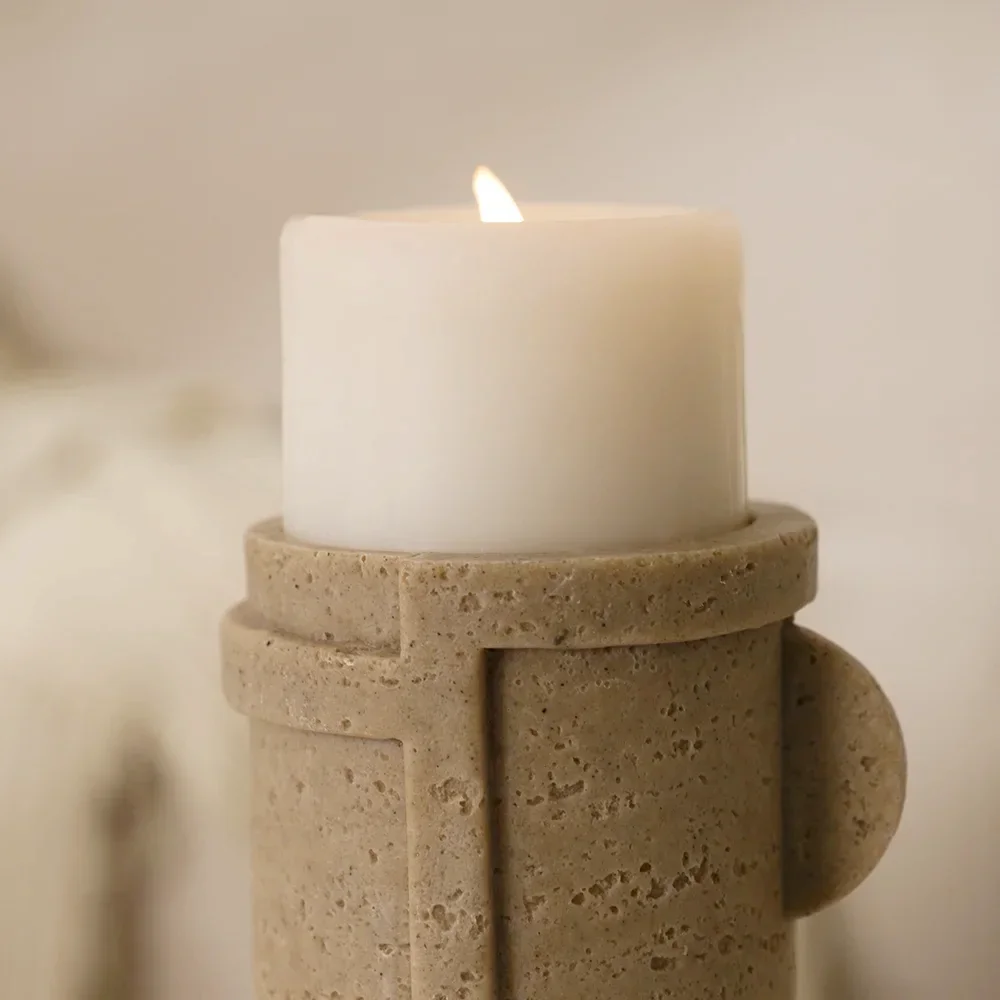 Rabaque Travertine Candle Holder -12×10.5x20cm thumbnail 6