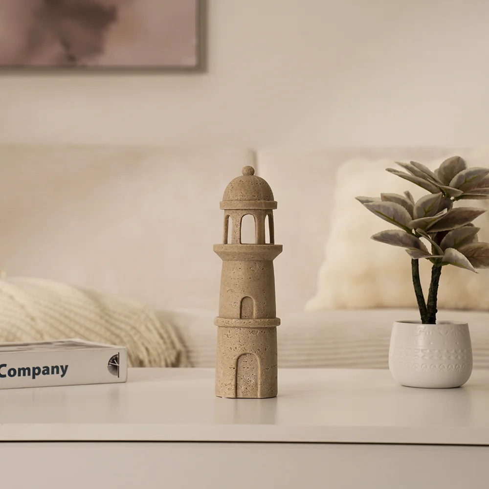 Rabaque Travertine Lantern Tealight Holder -7.5×7.5×25.5cm thumbnail 5