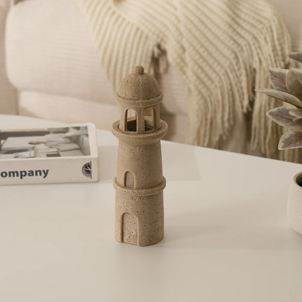 Rabaque Travertine Lantern Tealight Holder -7.5×7.5×25.5cm thumbnail 2