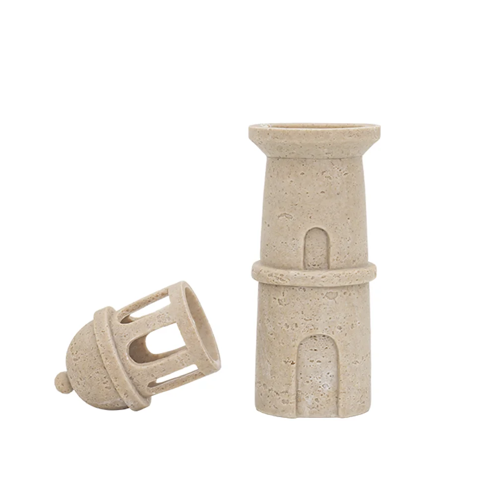 Rabaque Travertine Lantern Tealight Holder -7.5×7.5×25.5cm thumbnail 9