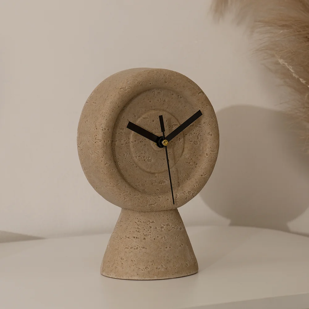 Rabaque Travertine Table Clock -15×9.5×21.5cm thumbnail 2