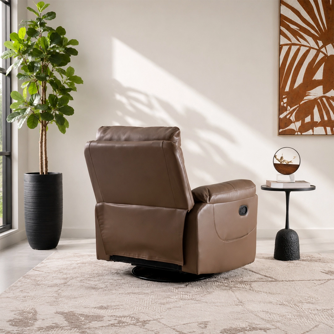 Remo Recliner Sofa With Swivel & Rocker -Dark Brown thumbnail 3