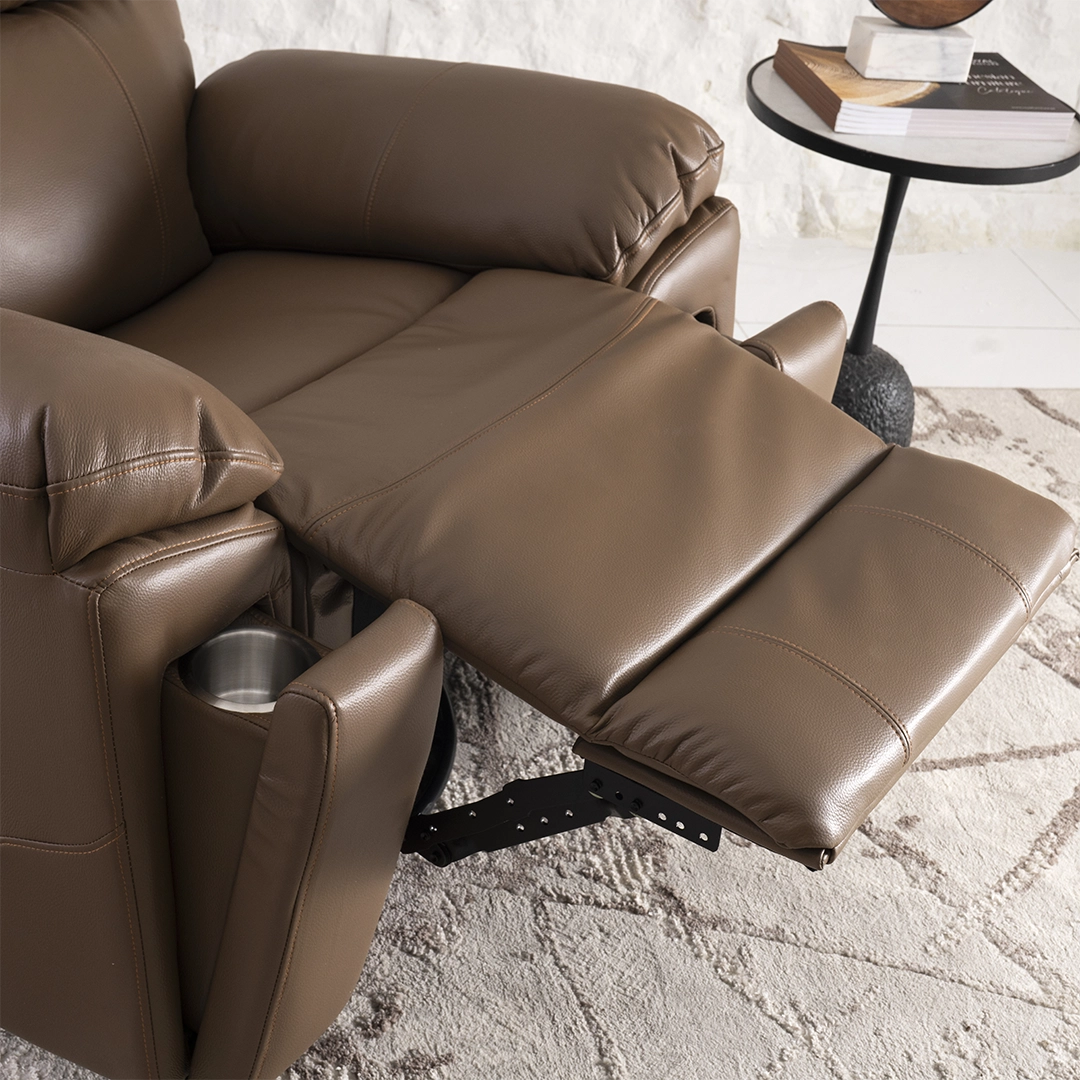 Remo Recliner Sofa With Swivel & Rocker -Dark Brown thumbnail 5